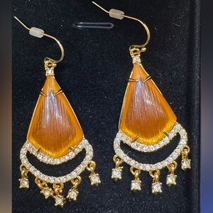 Alexis Bittar  "Crystal Lace Chandelier"
Earrings in Orange| NEW!